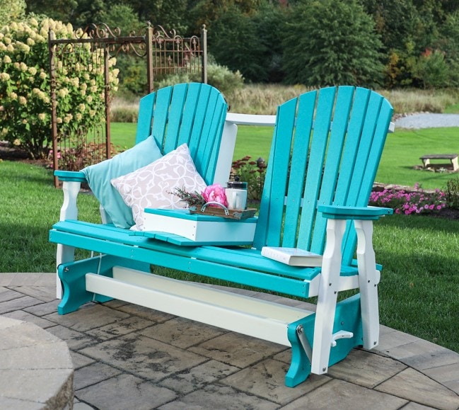 Polywood Outdoor Fanback Glider Bench by Colonial Road